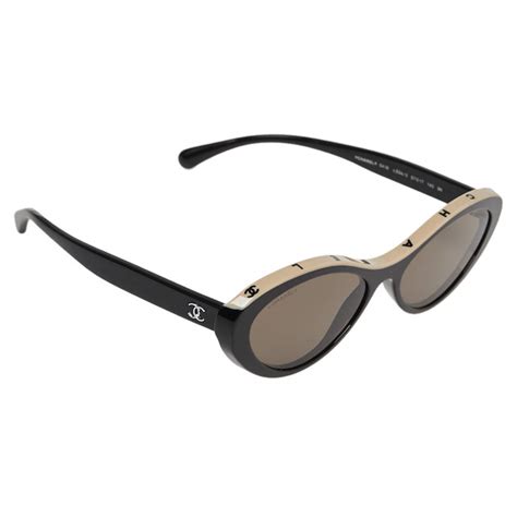 chanel black /brown 5416 cat-eye sunglasses|Cat Eye Sunglasses .